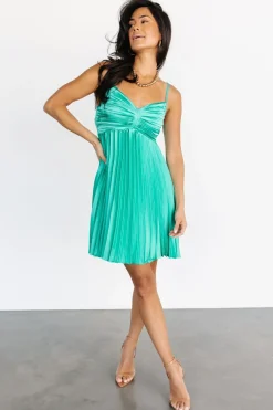 Baltic Born short dresses|Balboa Pleated Mini Dress | Green