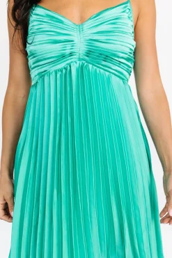 Baltic Born short dresses|Balboa Pleated Mini Dress | Green
