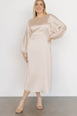 Baltic Born BEST SELLERS|Balta Satin Midi Dress | Champagne