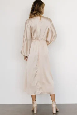 Baltic Born BEST SELLERS|Balta Satin Midi Dress | Champagne