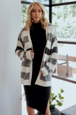 Baltic Born cardigans|Banff Stripe Cardigan | Black + Ivory