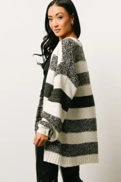 Baltic Born cardigans|Banff Stripe Cardigan | Black + Ivory