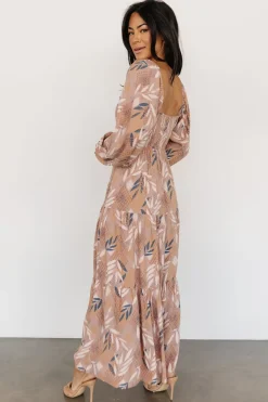 Baltic Born bump friendly|Barbara Maxi Dress | Dusty Mauve Print