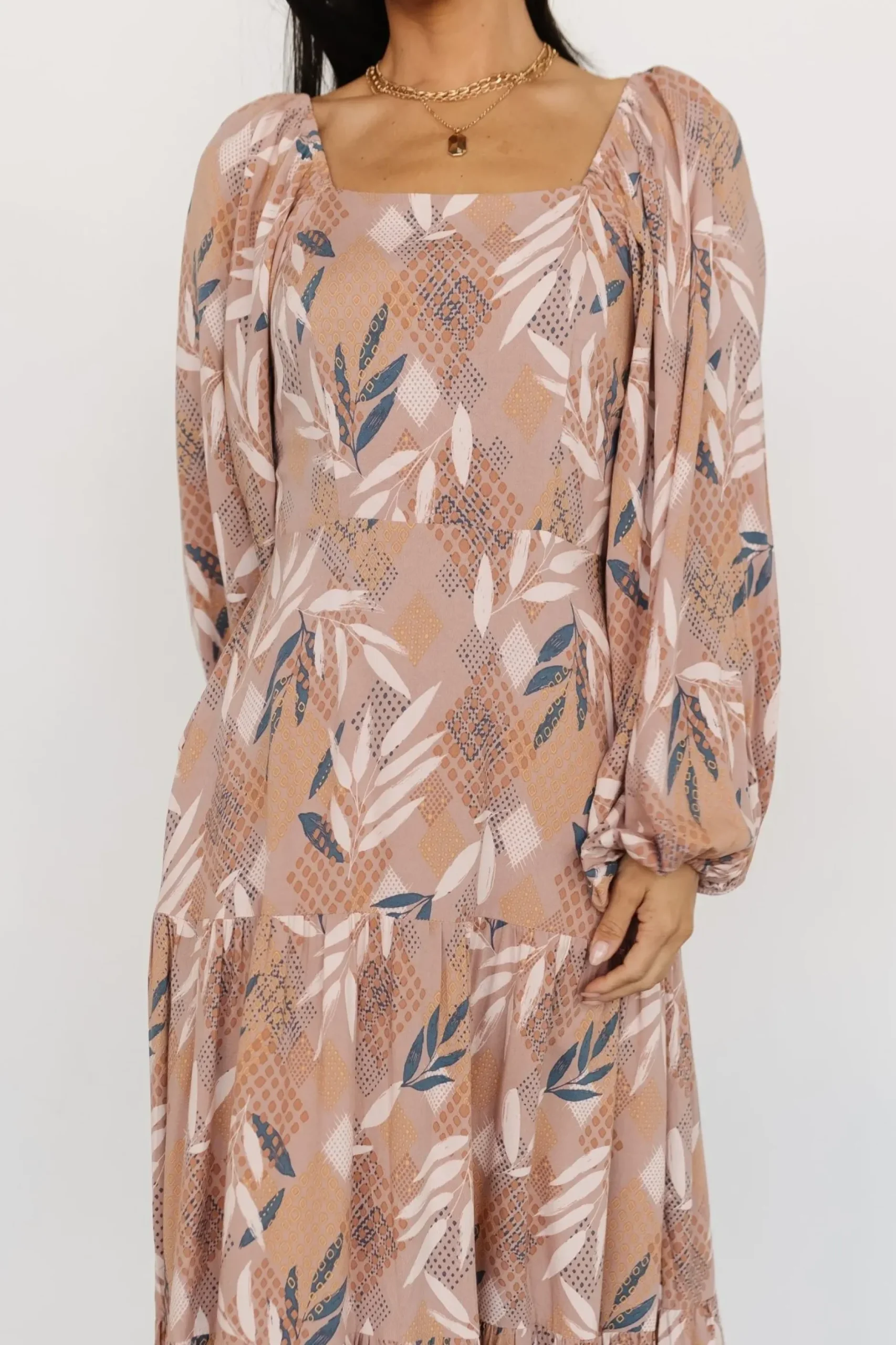 Baltic Born bump friendly|Barbara Maxi Dress | Dusty Mauve Print