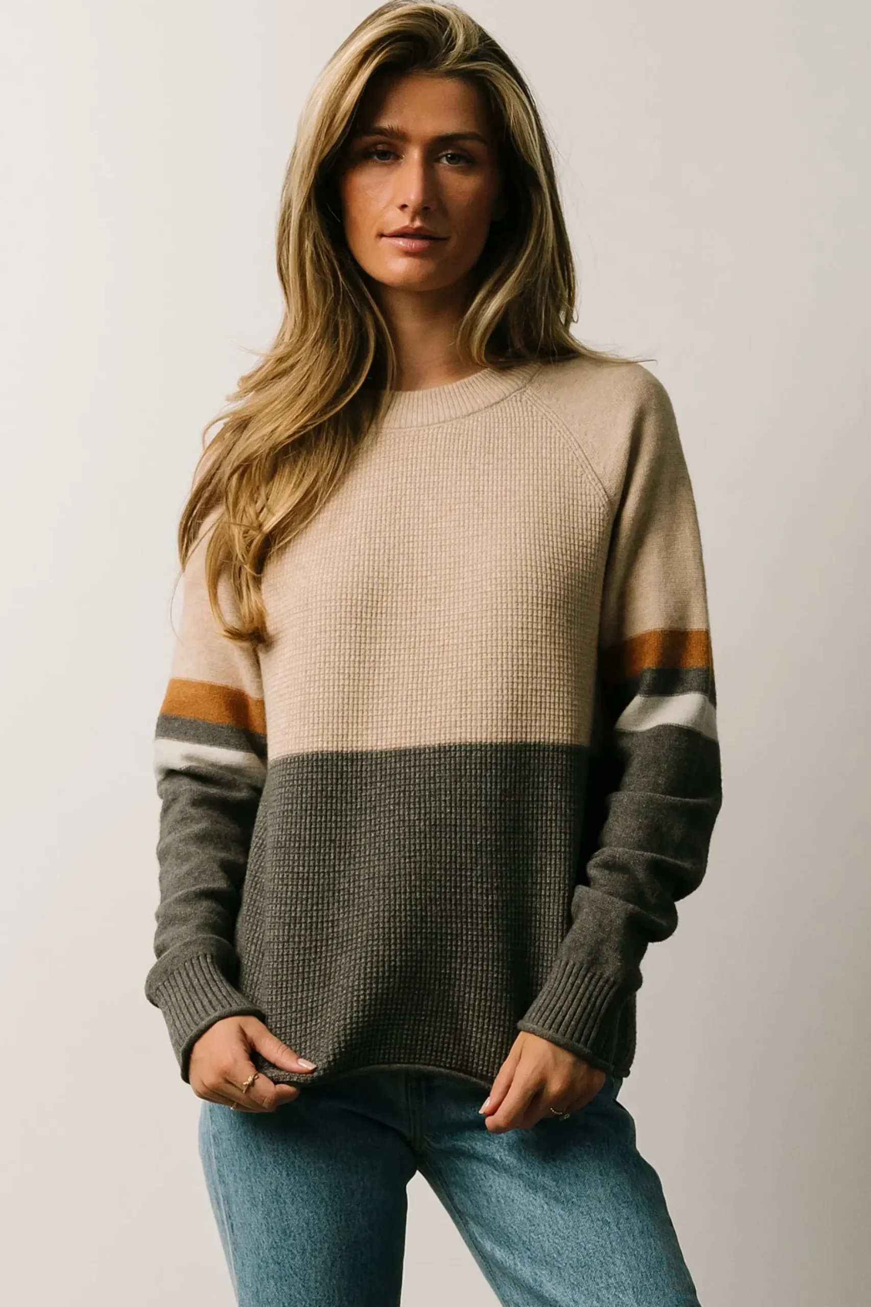 Baltic Born COMING SOON|Baylor Color Block Sweater | Natural Multi