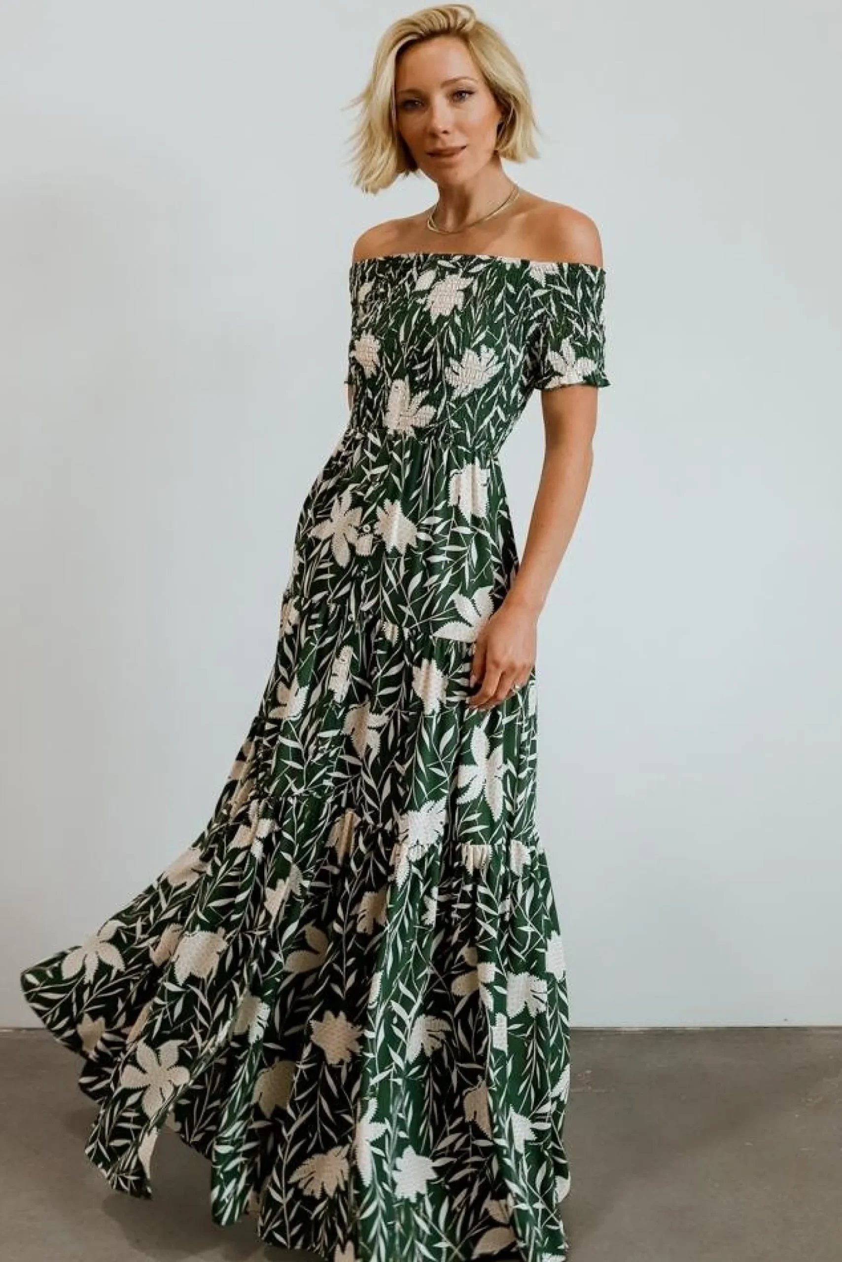 Baltic Born maxi dresses|Becca Smocked Maxi Dress | Green