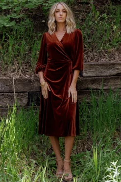 Baltic Born WEDDING SUITE|wedding guest|Beckinsale Velvet Wrap Dress | Cinnamon