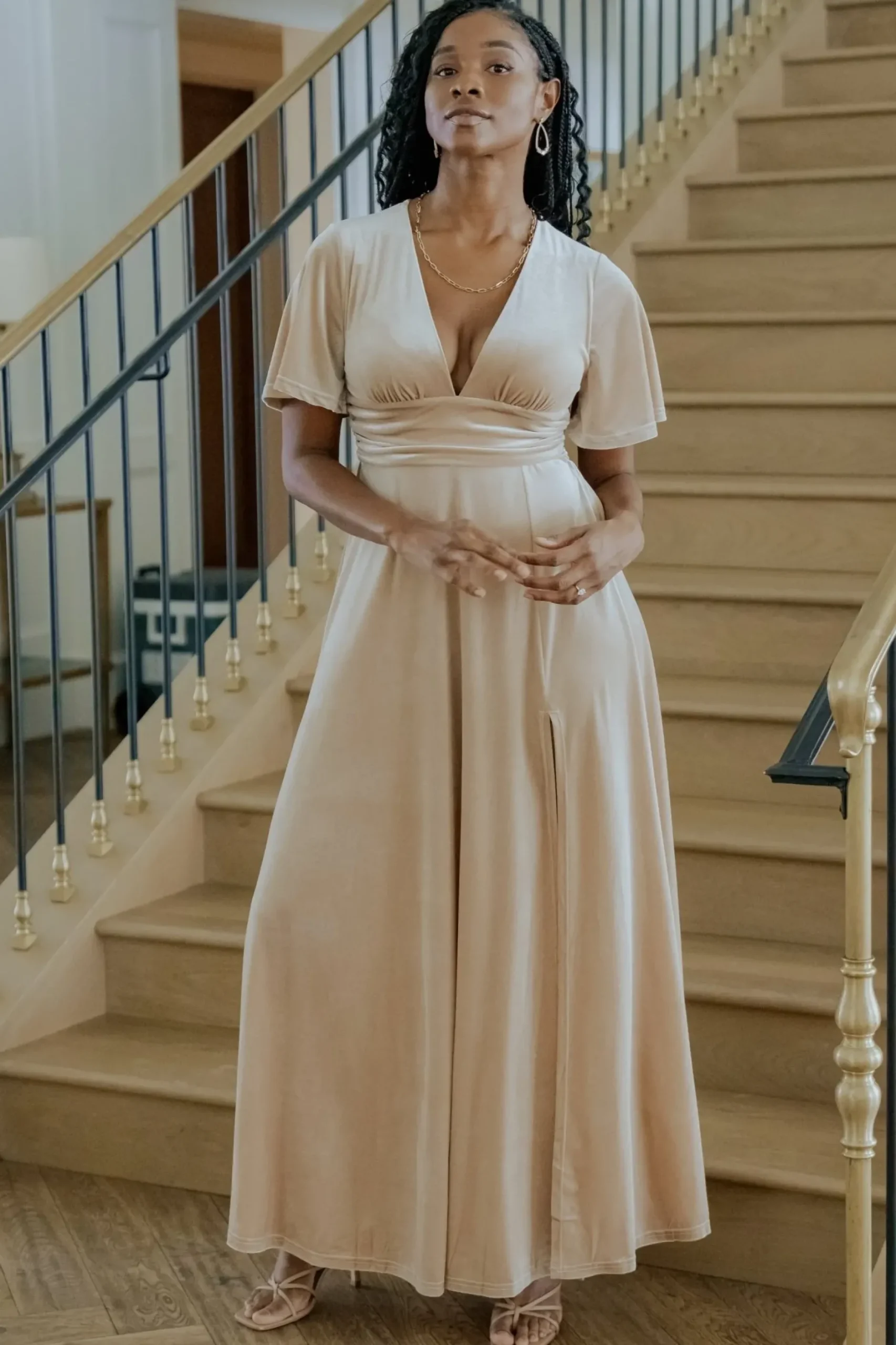 Baltic Born maxi dresses|WEDDING SUITE|Berenice Velvet Maxi Dress | Champagne