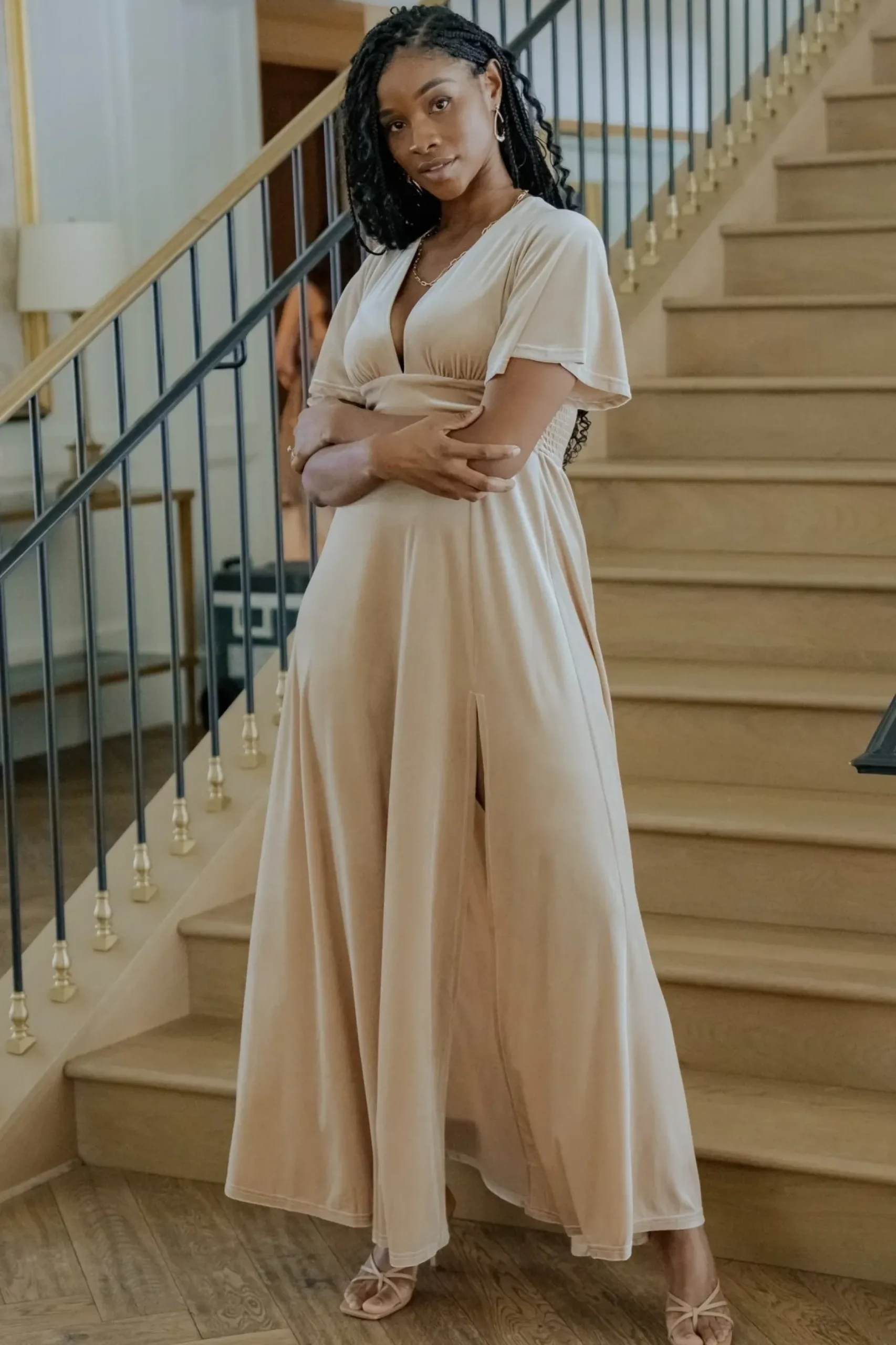 Baltic Born maxi dresses|WEDDING SUITE|Berenice Velvet Maxi Dress | Champagne