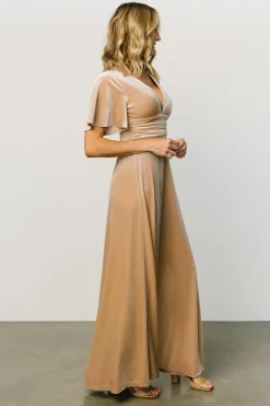 Baltic Born maxi dresses|WEDDING SUITE|Berenice Velvet Maxi Dress | Champagne