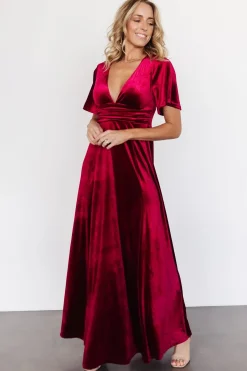 Baltic Born maxi dresses|WEDDING SUITE|Berenice Velvet Maxi Dress | Wine