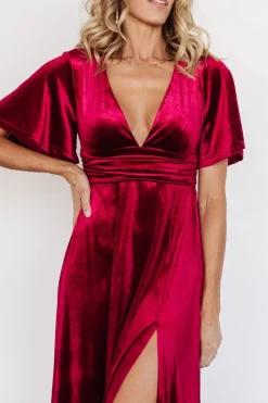Baltic Born maxi dresses|WEDDING SUITE|Berenice Velvet Maxi Dress | Wine