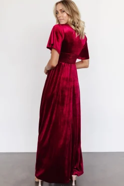 Baltic Born maxi dresses|WEDDING SUITE|Berenice Velvet Maxi Dress | Wine