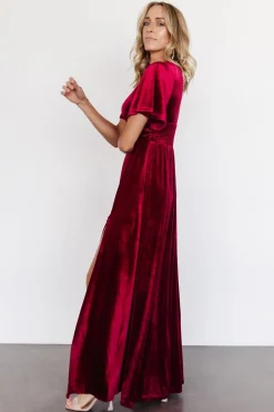 Baltic Born maxi dresses|WEDDING SUITE|Berenice Velvet Maxi Dress | Wine
