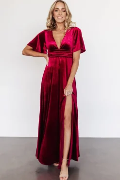 Baltic Born maxi dresses|WEDDING SUITE|Berenice Velvet Maxi Dress | Wine