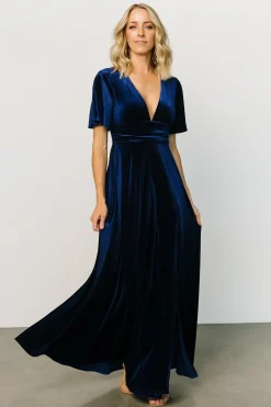Baltic Born maxi dresses|WEDDING SUITE|Berenice Velvet Maxi Dress | Navy