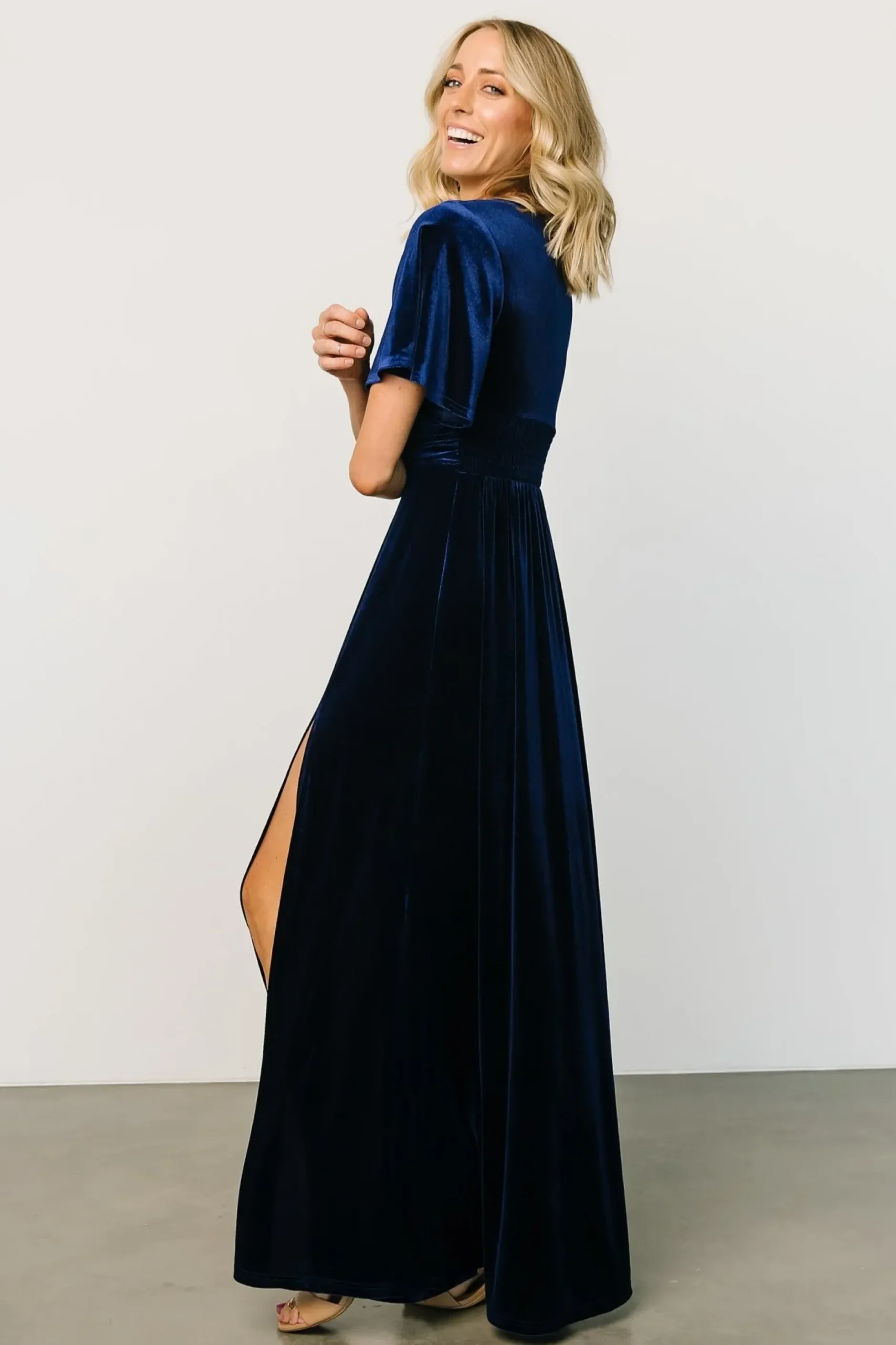 Baltic Born maxi dresses|WEDDING SUITE|Berenice Velvet Maxi Dress | Navy