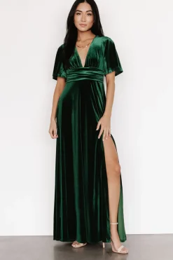Baltic Born maxi dresses|WEDDING SUITE|Berenice Velvet Maxi Dress | Emerald