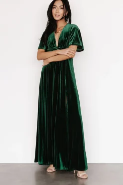 Baltic Born maxi dresses|WEDDING SUITE|Berenice Velvet Maxi Dress | Emerald