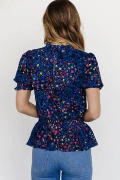 Baltic Born blouses + shirts|Beth Peplum Top | Blue Multi