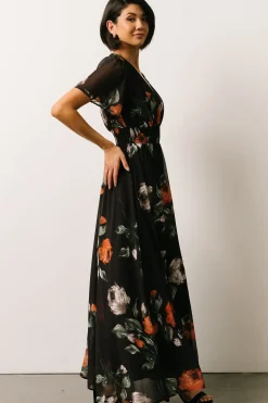 Baltic Born DRESSES|maxi dresses|Birdie Maxi Dress | Black + Rust Floral