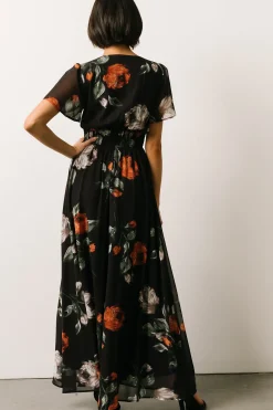 Baltic Born DRESSES|maxi dresses|Birdie Maxi Dress | Black + Rust Floral