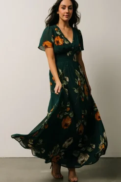 Baltic Born DRESSES|maxi dresses|Birdie Maxi Dress | Deep Topaz Floral