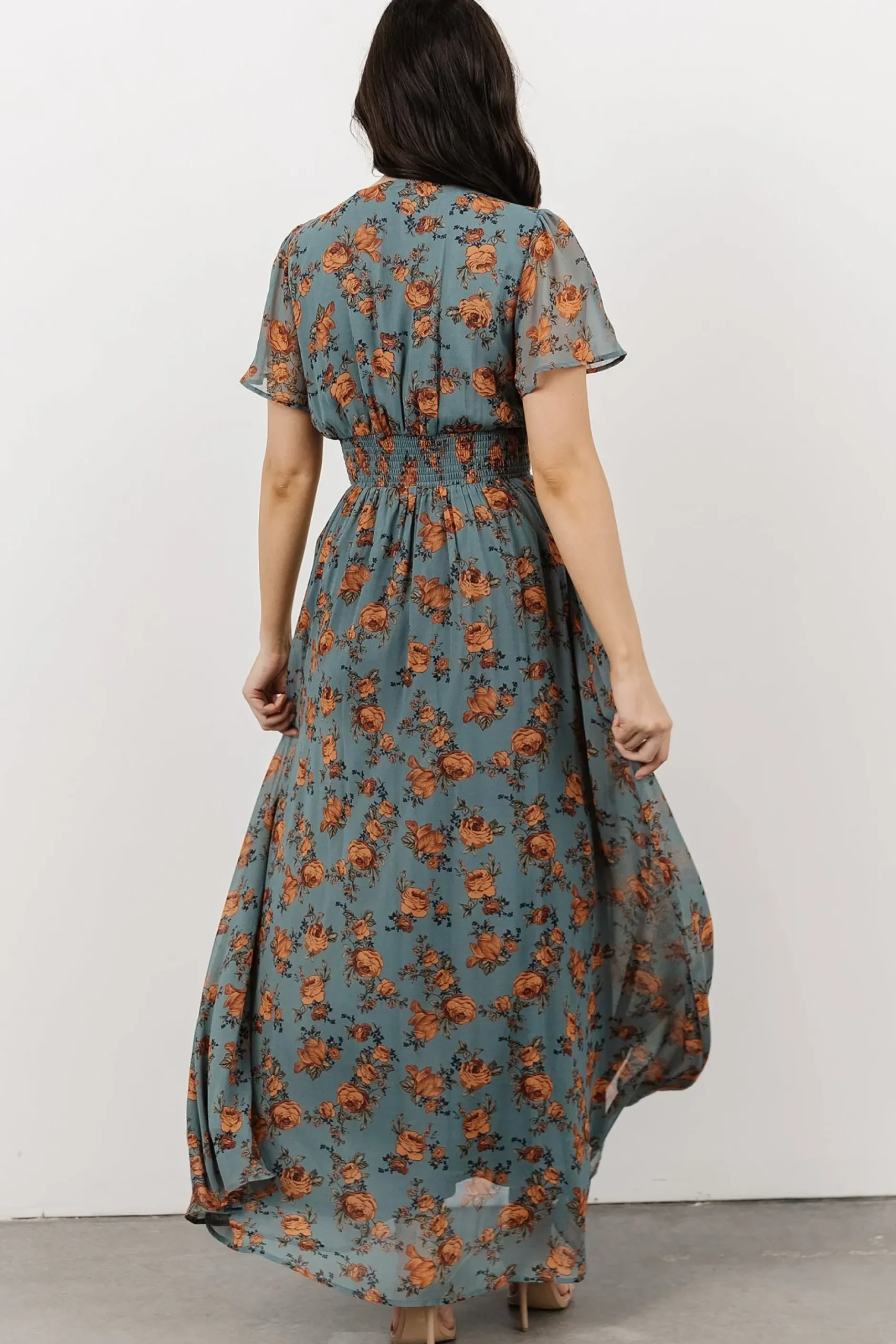 Baltic Born DRESSES|maxi dresses|Birdie Maxi Dress | Dusty Blue Floral