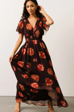 Baltic Born DRESSES|maxi dresses|Birdie Maxi Dress | Eggplant Floral