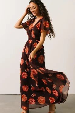 Baltic Born DRESSES|maxi dresses|Birdie Maxi Dress | Eggplant Floral