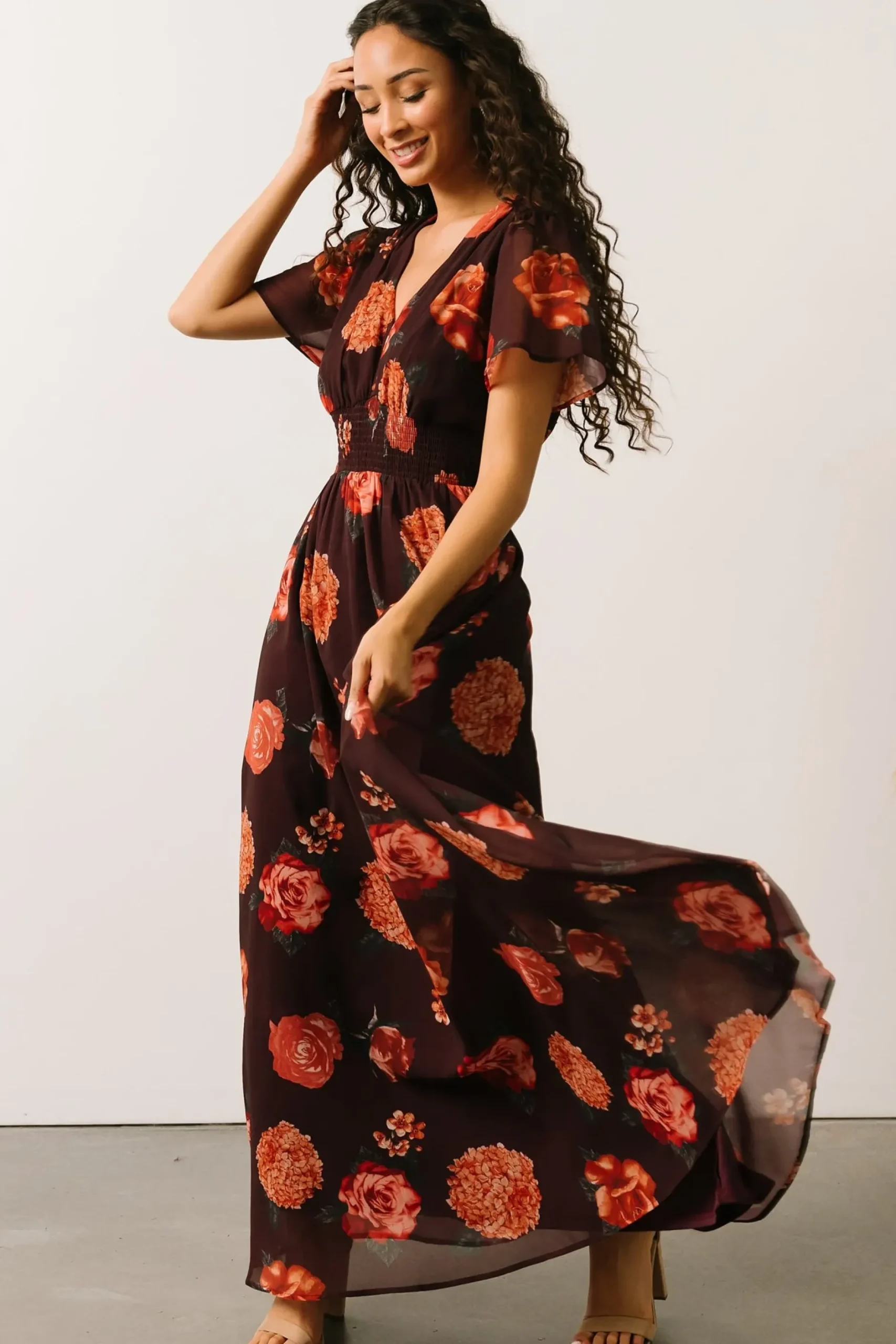 Baltic Born DRESSES|maxi dresses|Birdie Maxi Dress | Eggplant Floral