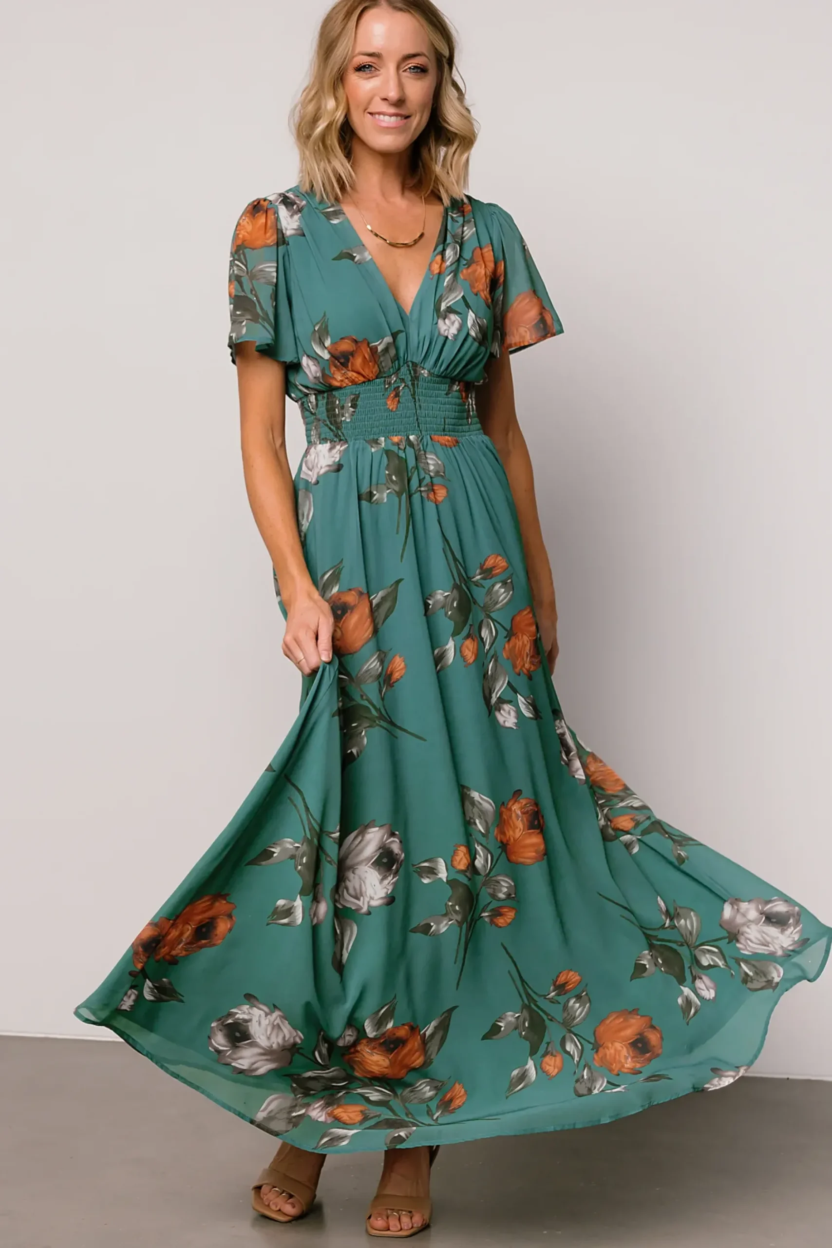 Baltic Born DRESSES|maxi dresses|Birdie Maxi Dress | Eucalyptus Floral