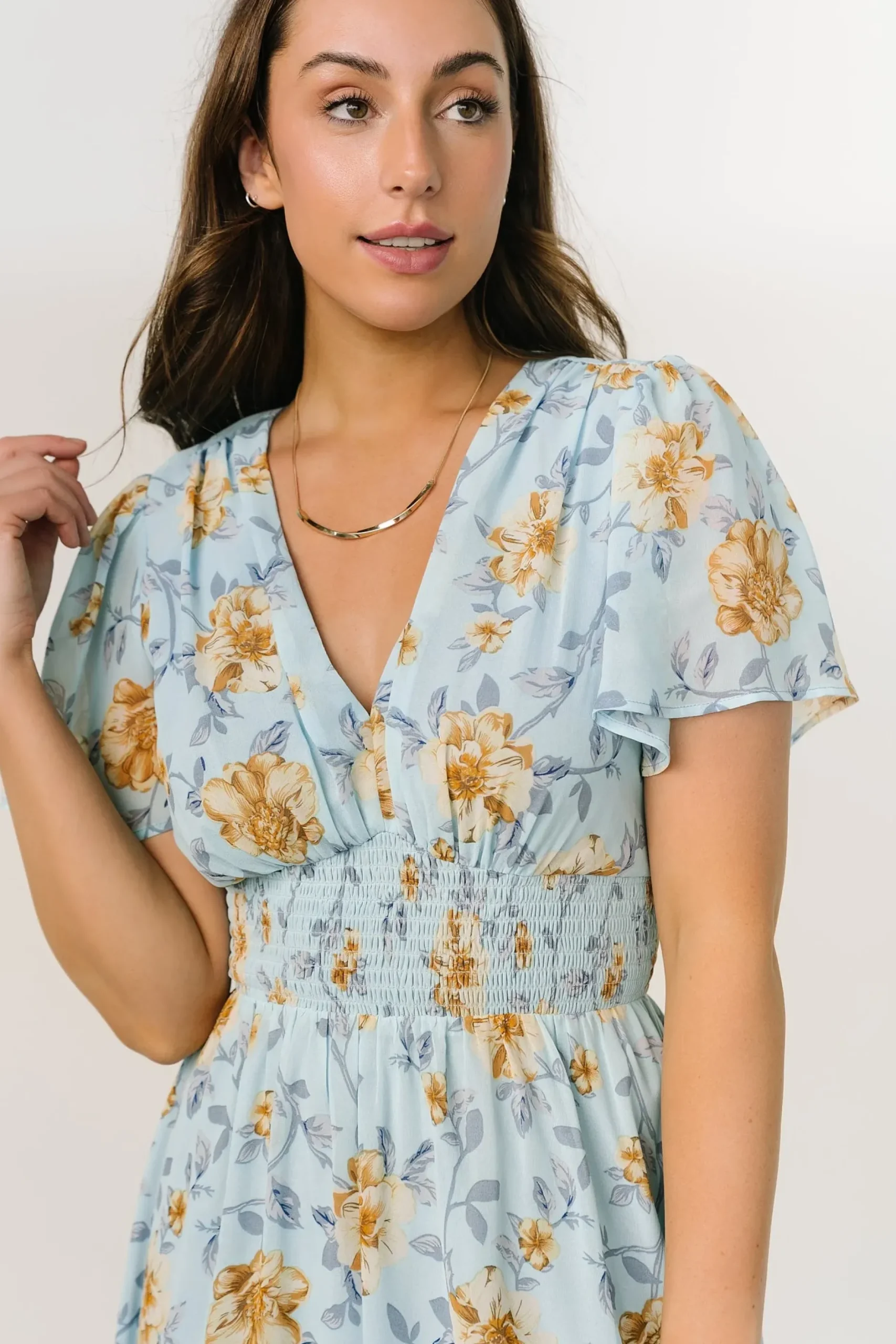 Baltic Born DRESSES|maxi dresses|Birdie Maxi Dress | Light Blue Floral