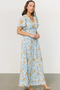 Baltic Born DRESSES|maxi dresses|Birdie Maxi Dress | Light Blue Floral