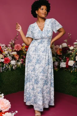 Baltic Born DRESSES|maxi dresses|Birdie Maxi Dress | Off White + Blue