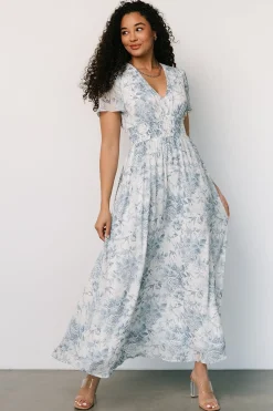 Baltic Born DRESSES|maxi dresses|Birdie Maxi Dress | Off White + Blue