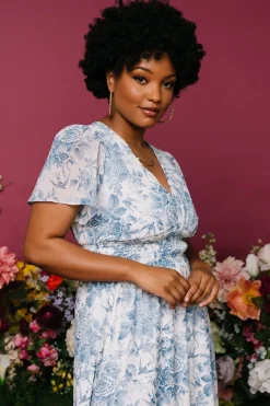 Baltic Born DRESSES|maxi dresses|Birdie Maxi Dress | Off White + Blue