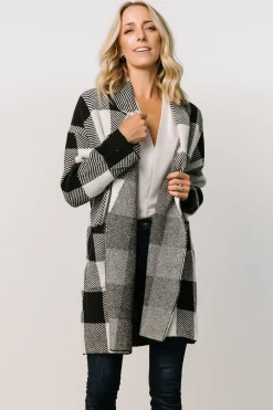 Baltic Born cardigans|outerwear|Bowen Gingham Cardigan | Black