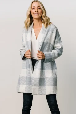 Baltic Born cardigans|outerwear|Bowen Gingham Cardigan | Dusty Blue