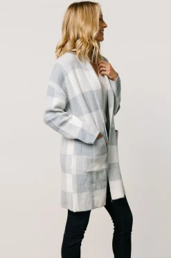 Baltic Born cardigans|outerwear|Bowen Gingham Cardigan | Dusty Blue