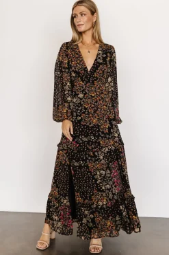 Baltic Born COMING SOON|Bowman Deep V Maxi Dress | Black Multi
