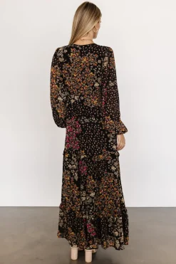 Baltic Born COMING SOON|Bowman Deep V Maxi Dress | Black Multi