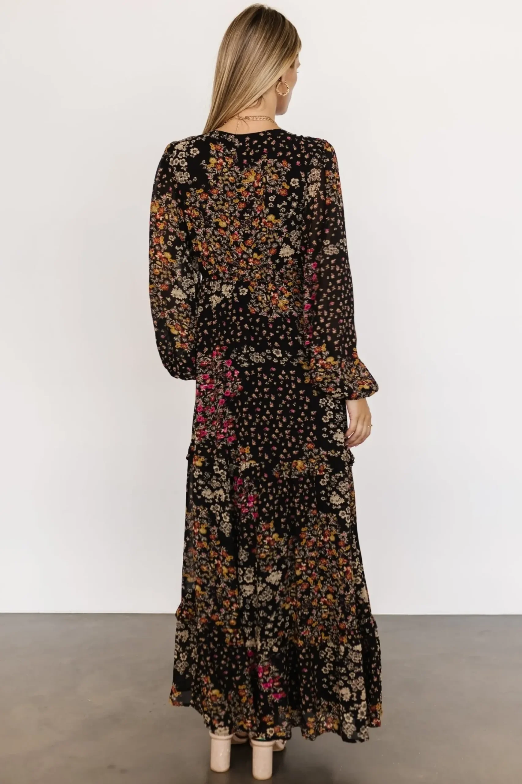 Baltic Born COMING SOON|Bowman Deep V Maxi Dress | Black Multi