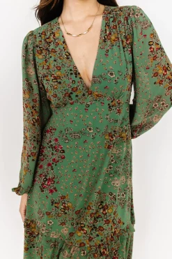 Baltic Born COMING SOON|Bowman Deep V Maxi Dress | Green Multi