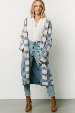 Baltic Born cardigans|Breckenridge Sherpa Long Cardigan | Blue Plaid