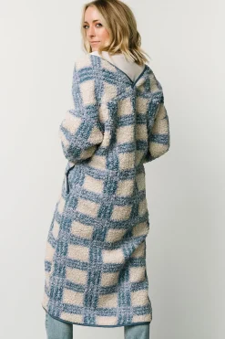 Baltic Born cardigans|Breckenridge Sherpa Long Cardigan | Blue Plaid