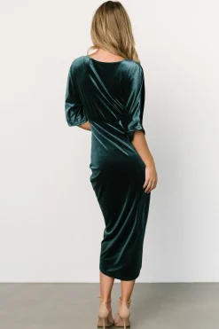 Baltic Born DRESSES|midi dresses|Brendyn Ruched Velvet Dress | Jade