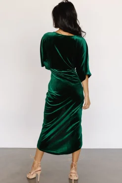 Baltic Born DRESSES|midi dresses|Brendyn Ruched Velvet Dress | Emerald