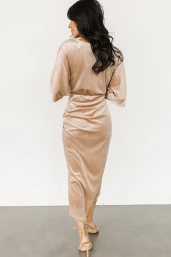 Baltic Born DRESSES|midi dresses|Brendyn Ruched Velvet Dress | Champagne