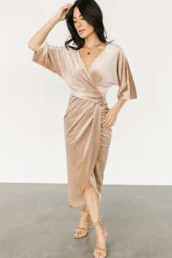 Baltic Born DRESSES|midi dresses|Brendyn Ruched Velvet Dress | Champagne